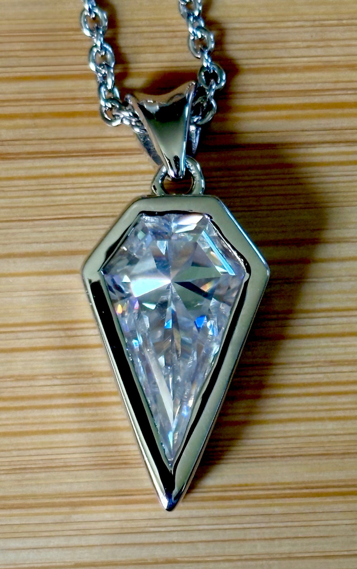 Argentium silver and Moissanite PENDANTS (with sterling silver chains)