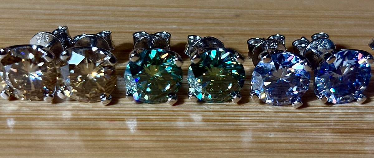 Argentium Silver and Moissanite EARRINGS
