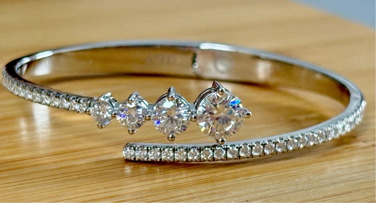Argentium Silver and Moissanite BRACELETS