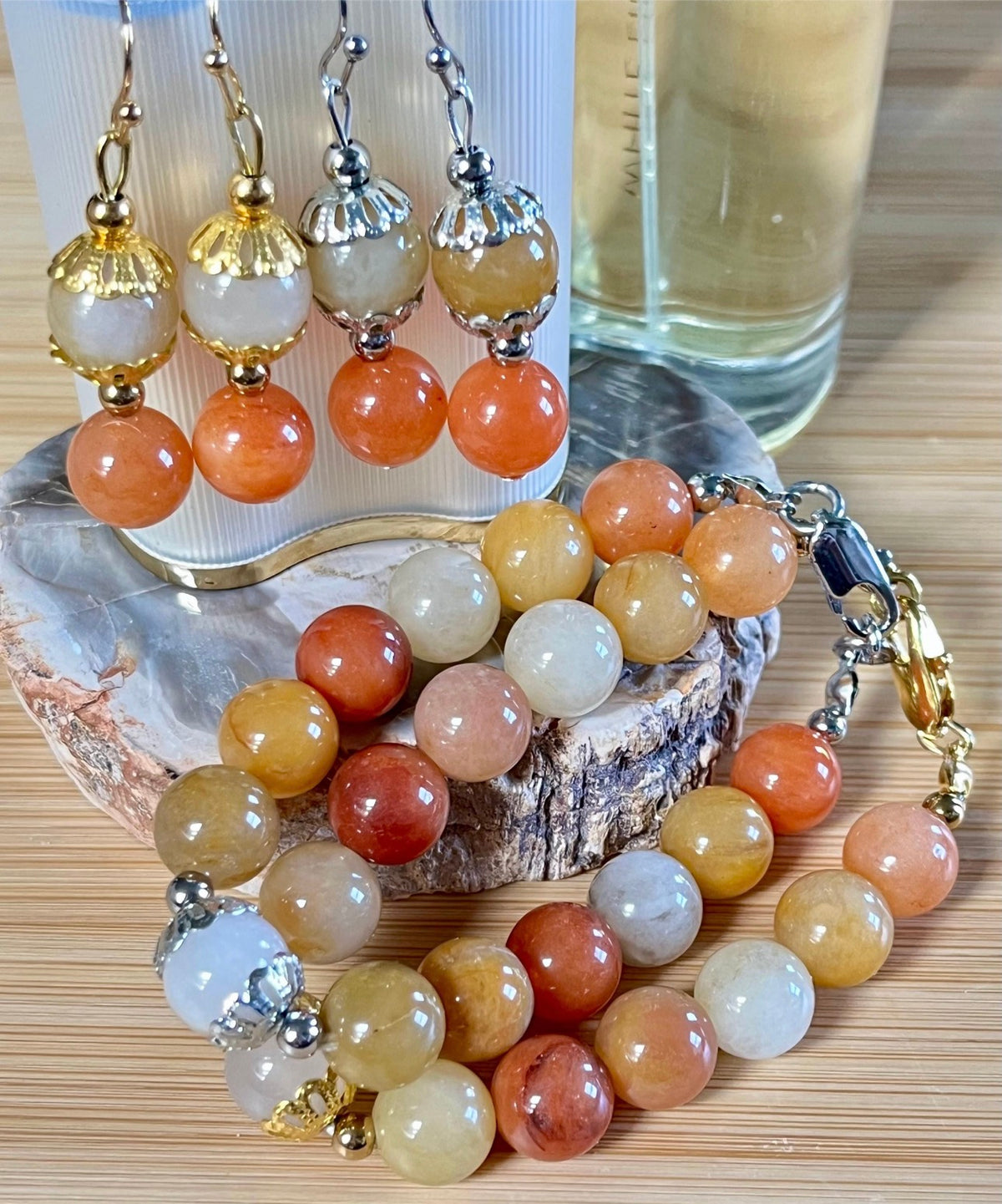 Holiday Collection - Gemstone Bead Bracelets and Earrings