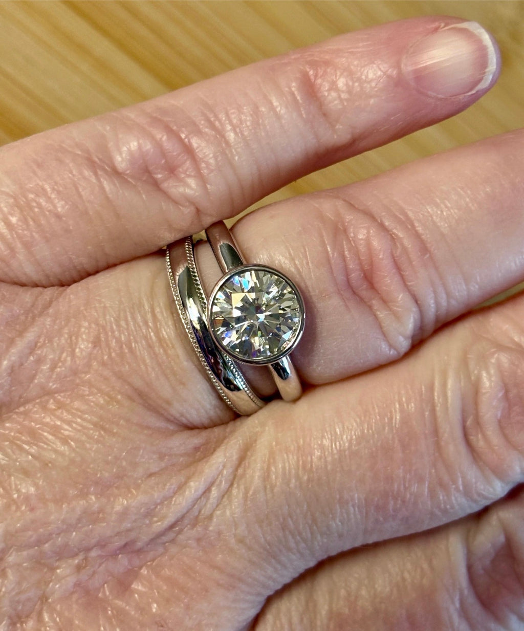 Durable *genuine* 935 Argentium & 18k everyday bands to pair with my rings or wear alone! Sturdy silver resistant to tarnishing and dings!