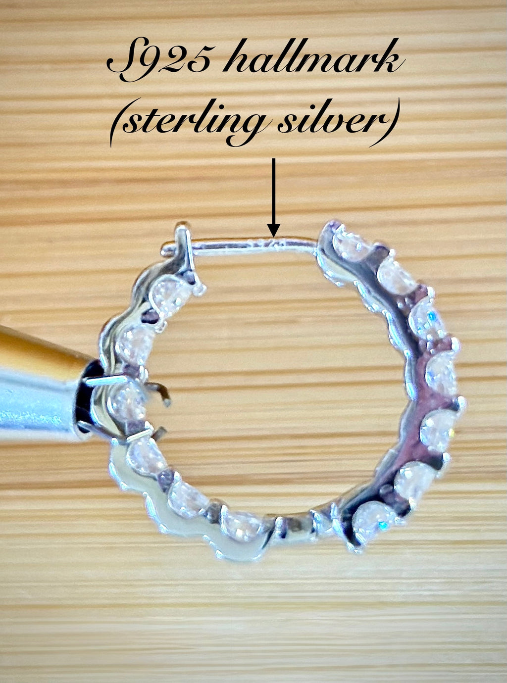 Moissanite hoops. A certified 2.6cttw pair of flashy Moissanite hoops - just like porridge, not too big and not too small, but *just right*!
