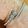 My EXCLUSIVE Moissanite and 935 Argentium silver bracelet! A gorgeous 5.79cttw designer bypass bracelet in *genuine* 935 Argentium silver and 18k gold!
