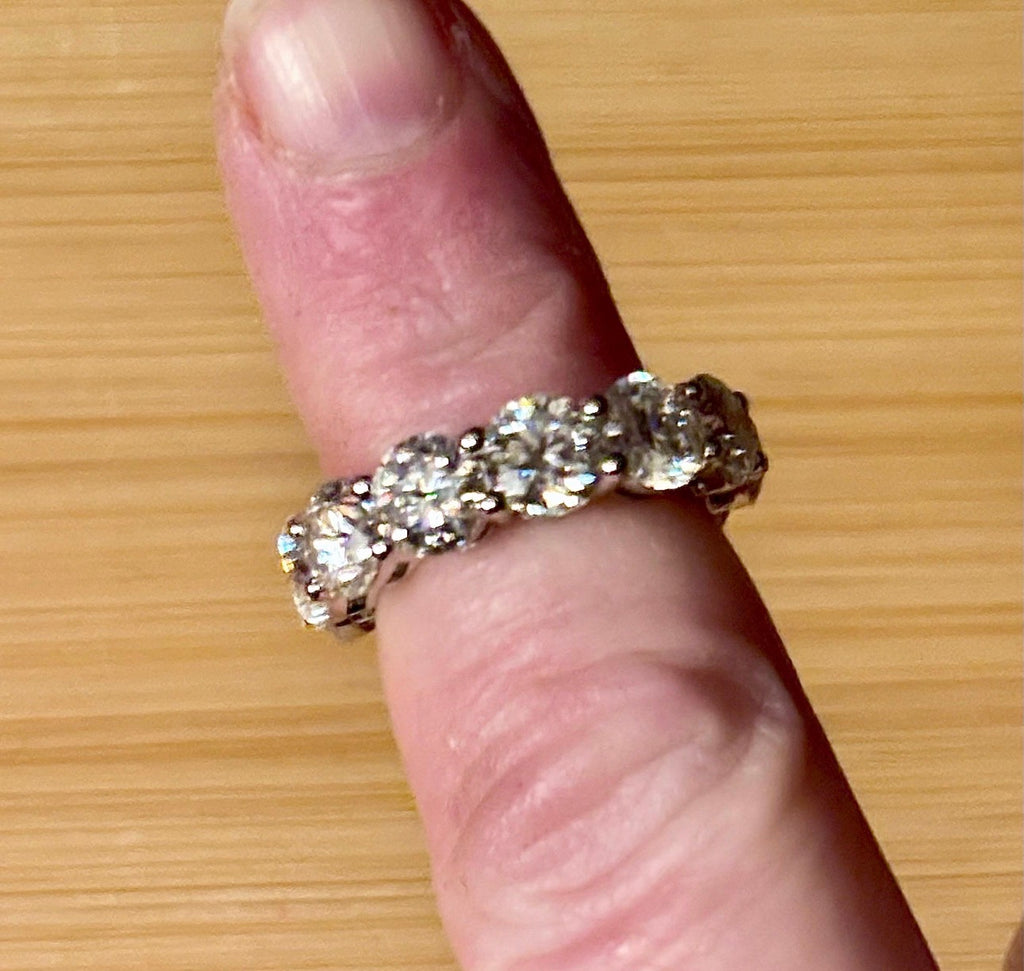 Custom designs made into reality, pieces set with any size, cut and color Moissanite, custom-made gemstone necklaces, rings or earrings! Just message me!