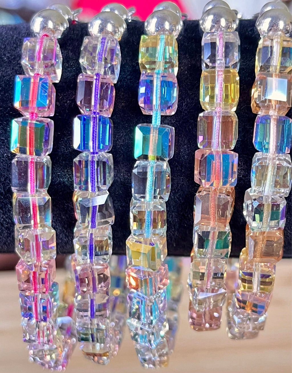 Austrian crystal bracelet with stainless steel components.