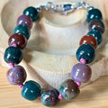 Ocean agate bracelet, hand knotted or straight-strung in your choice of design and with stainless steel bracelet hardware!