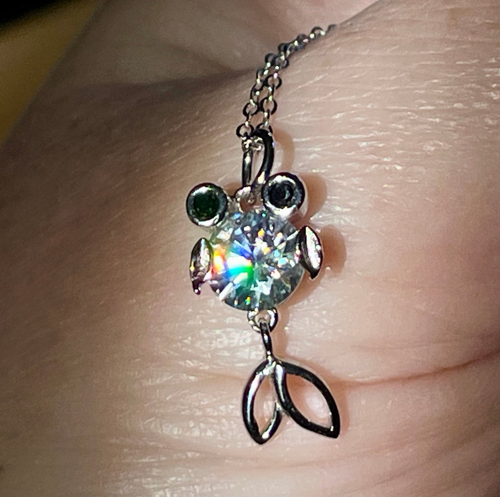 One fish, two fish, small fish, HUGE fish! A 1ct Moissanite or 10ct Moissanite necklace!