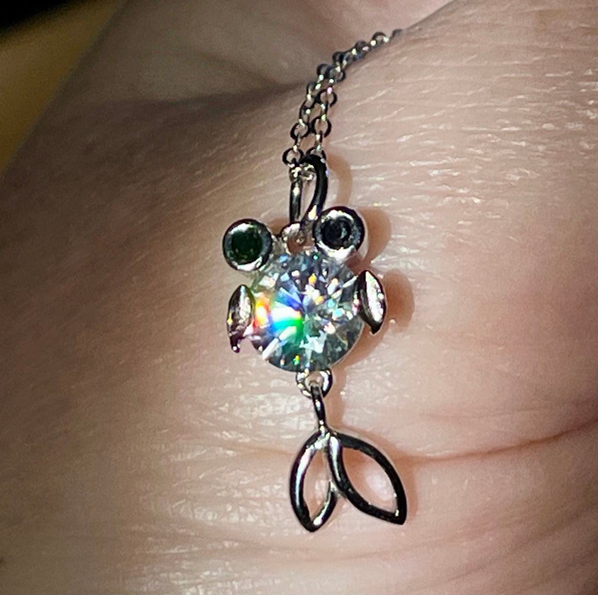 One fish, two fish, small fish, HUGE fish! A 1ct Moissanite or 10ct Moissanite necklace!