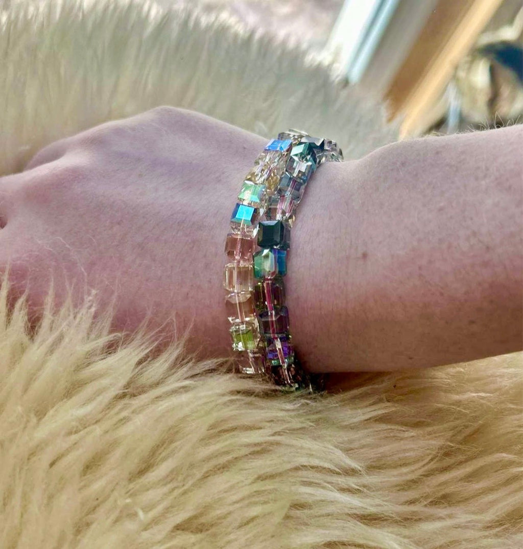Austrian crystal bracelet with stainless steel components.