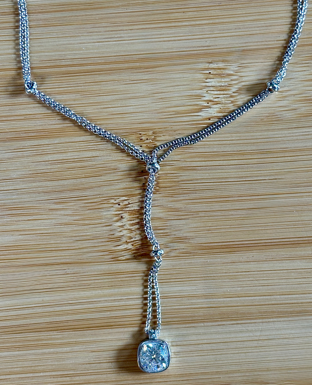 The 3ct certified cushion-cut “Twilight Twinkle” necklace, a limited edition neckpiece (50 only)! A Hand Knotted Jewelry exclusive!