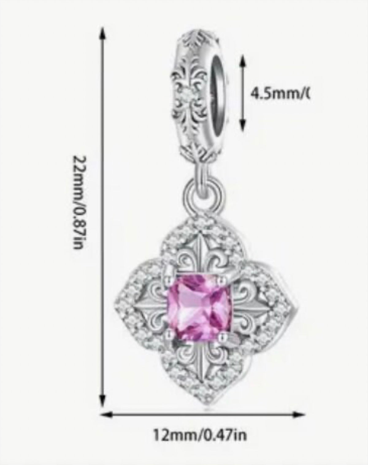 Butterfly charm, flower charm and fleur de lis charm! All solid sterling silver charms!