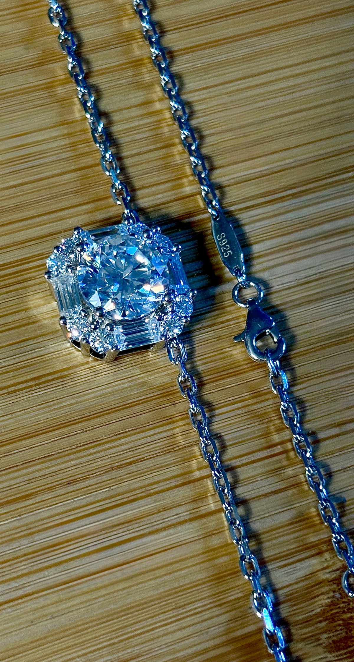 5.8ctw “Opulent Octagon” fully Moissanite pendant necklace in sterling silver and 18k!
