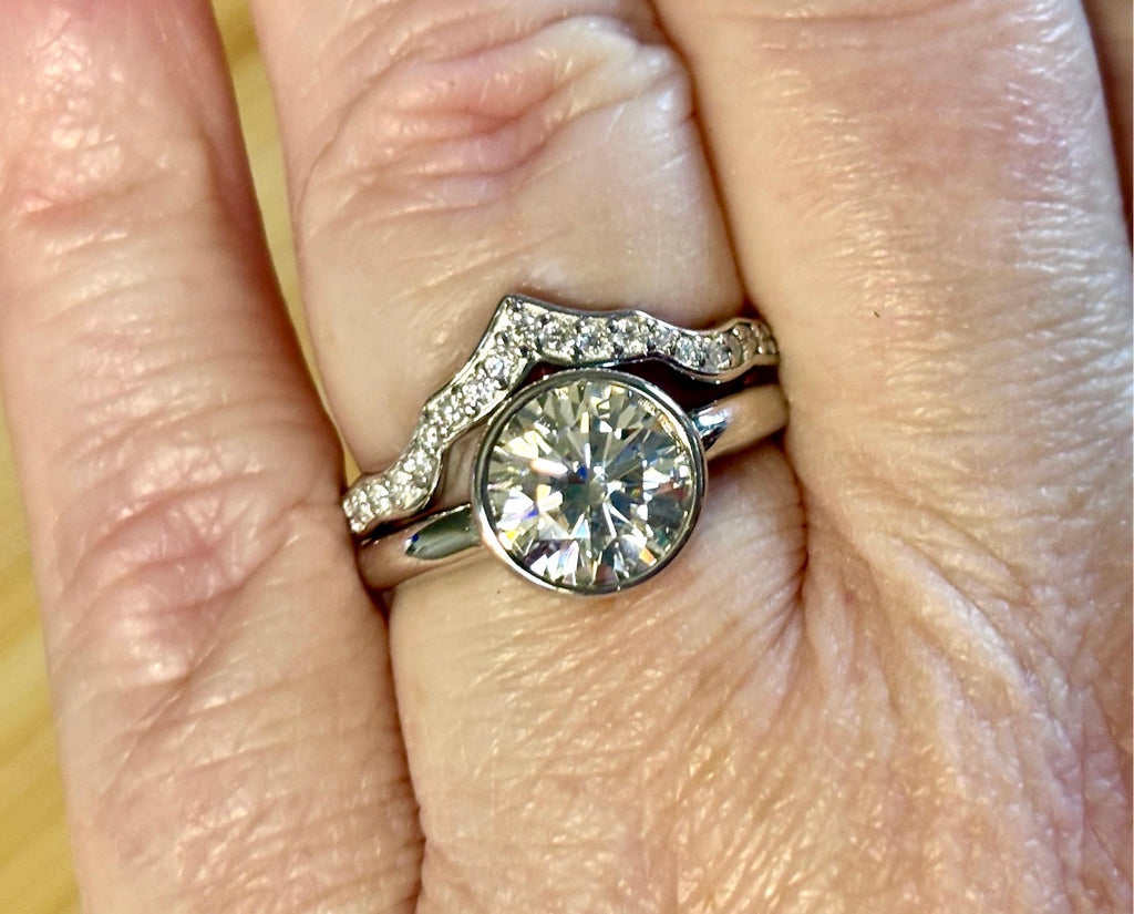 Durable *genuine* 935 Argentium & 18k everyday bands to pair with my rings or wear alone! Sturdy silver resistant to tarnishing and dings!