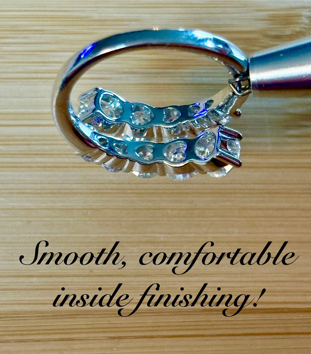 Moissanite ring. A deliciously decadent, sparkling 3.46cttw certified Moissanite bypass ring in heavy sterling or ARGENTIUM silver and 18k!