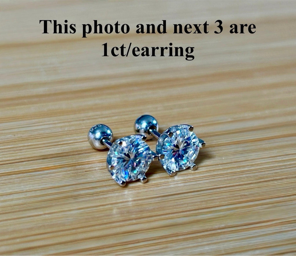 A certified pair of pretty, floral-inspired 2cttw or 4cttw Moissanite studs in poinsettia-shaped settings w/screwball backs OR 4cttw w/push backs!