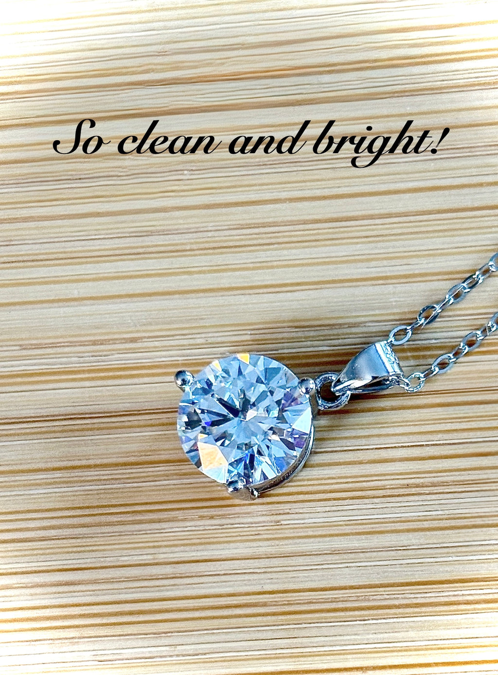 Moissanite necklace. A bright, white 3ct Moissanite solitaire in a minimalist sterling silver 3-prong mounting! Just gorgeous!