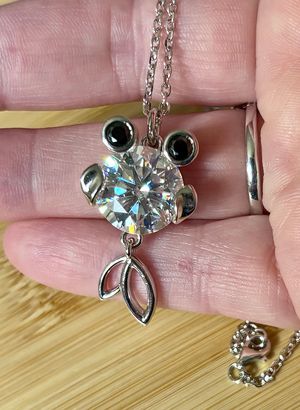 One fish, two fish, small fish, HUGE fish! A 1ct Moissanite or 10ct Moissanite necklace!