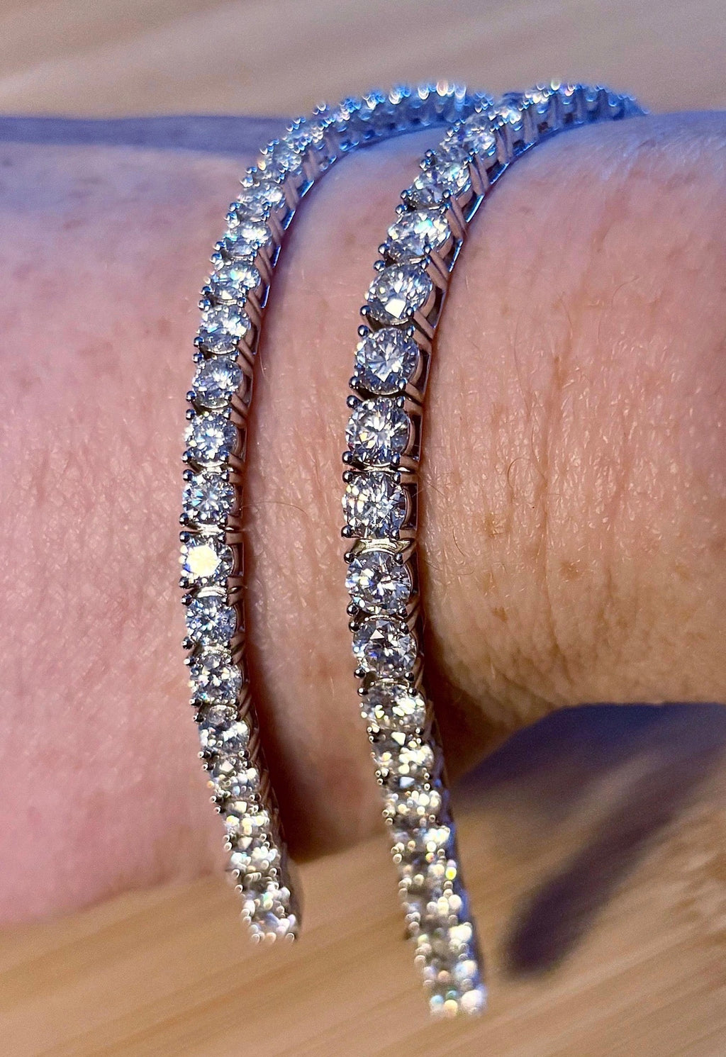 Moissanite and Argentium tennis bracelets!