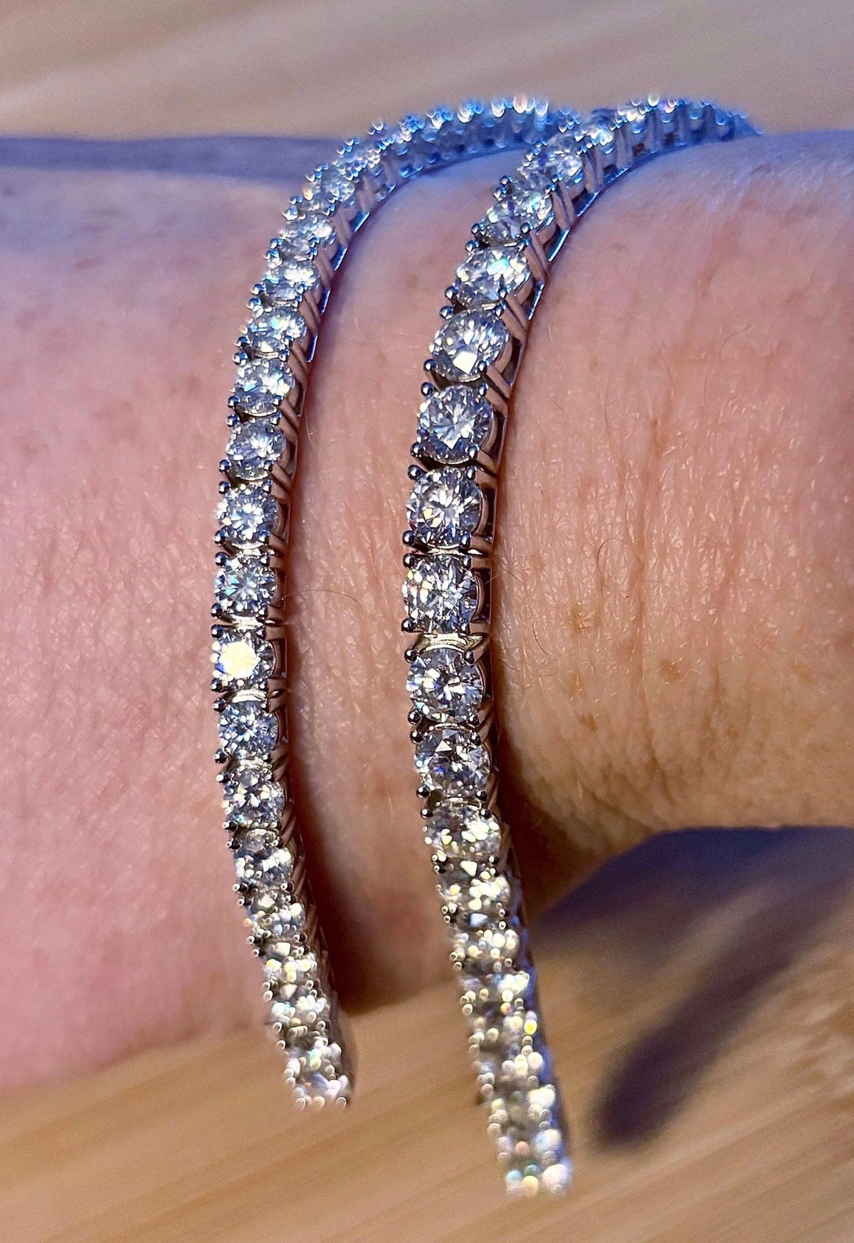 Moissanite and Argentium tennis bracelets!