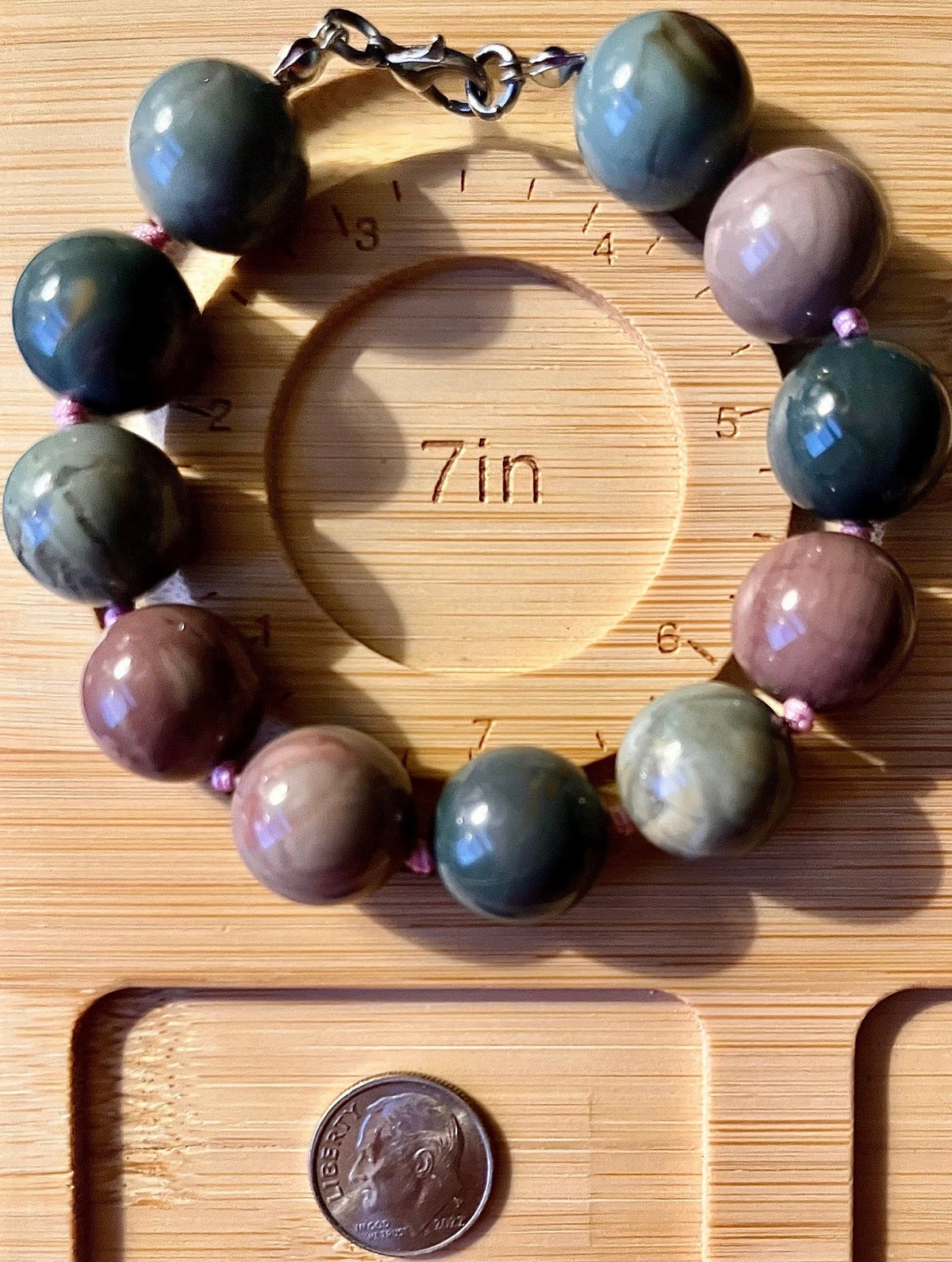 Alashan agate bracelet. Semiprecious 15mm Alashan agates, hand knotted with durable stainless steel components! Big, bold and beautiful!