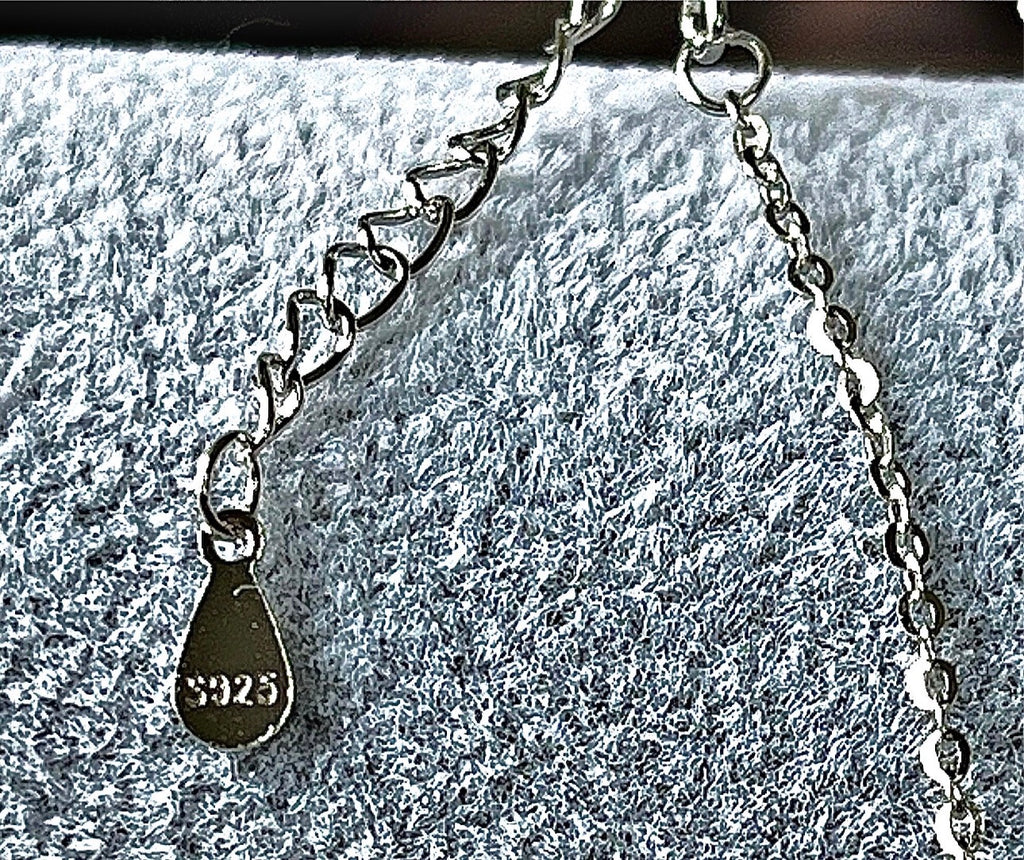CERTIFIED Moissanite necklace! 1ct white OR light blue Moissanite with zircon accents in solid sterling! *Two times* more refractive than diamond!