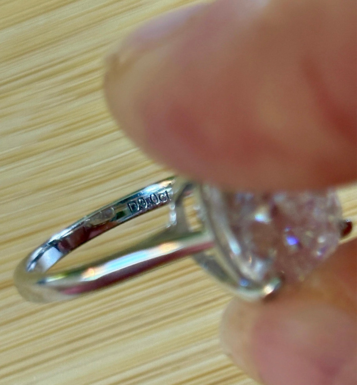 Moissanite ring. A 9ct certified cushion-cut *crushed ice* faceted Moissanite solitaire statement ring. Did someone order extra sparkles?!