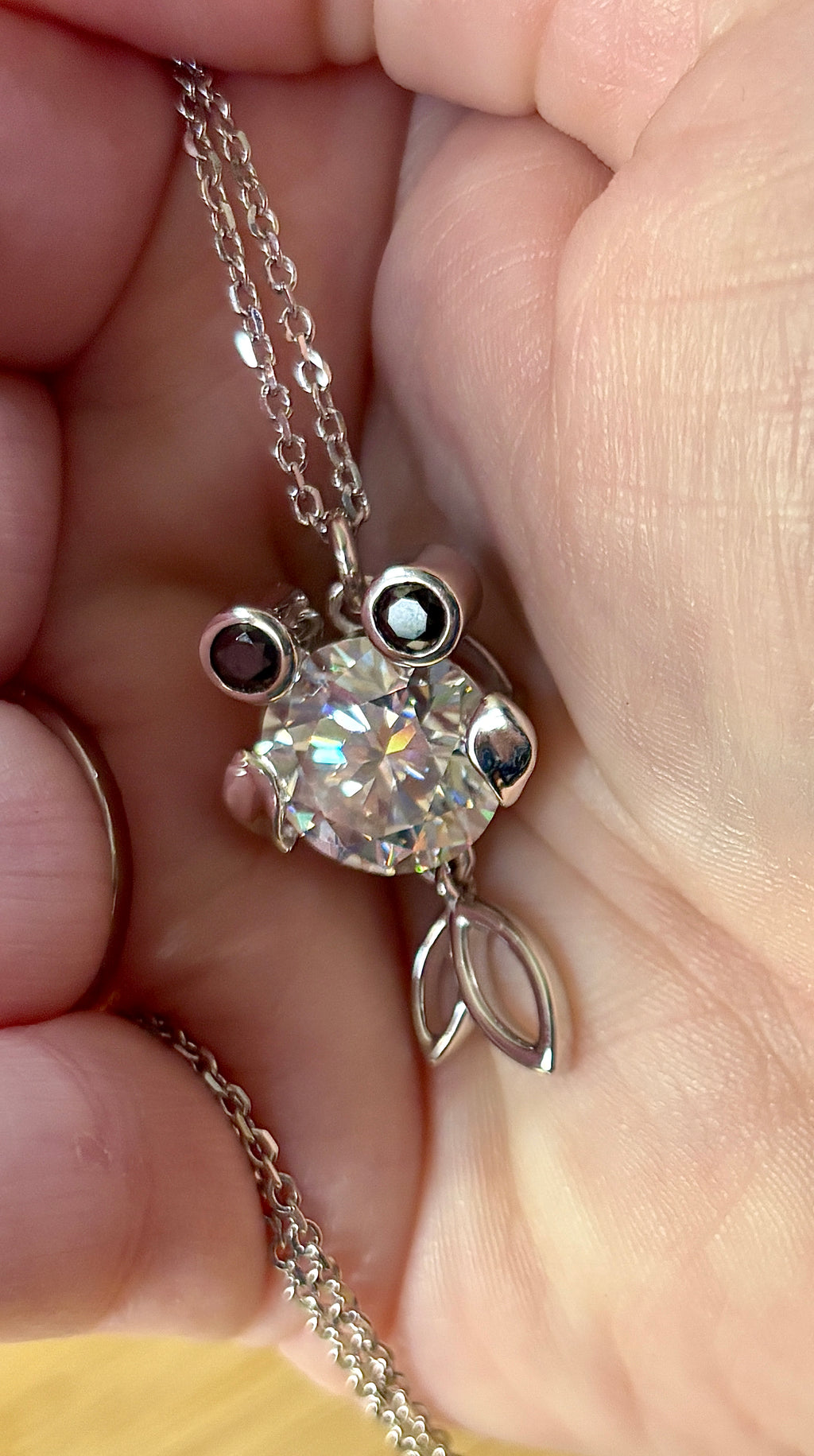 One fish, two fish, small fish, HUGE fish! A 1ct Moissanite or 10ct Moissanite necklace!