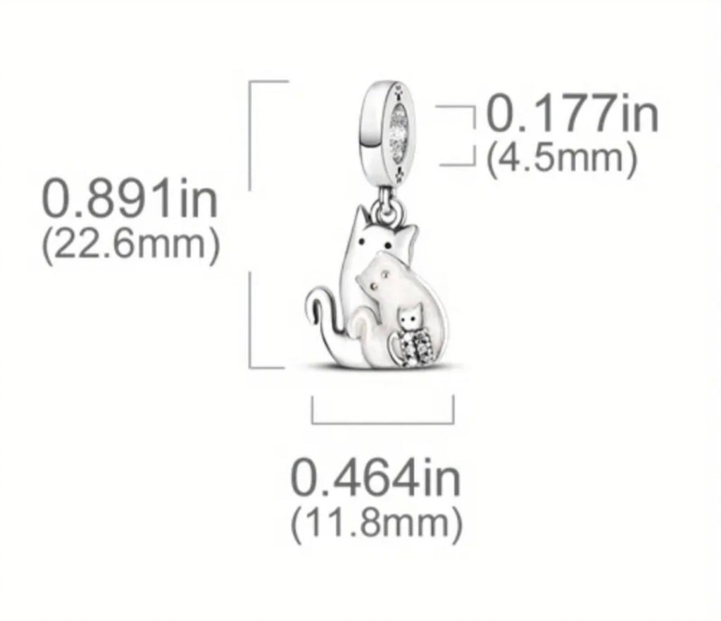 Cat charm, angel charm and cross charm! All genuine 925 sterling silver charms!