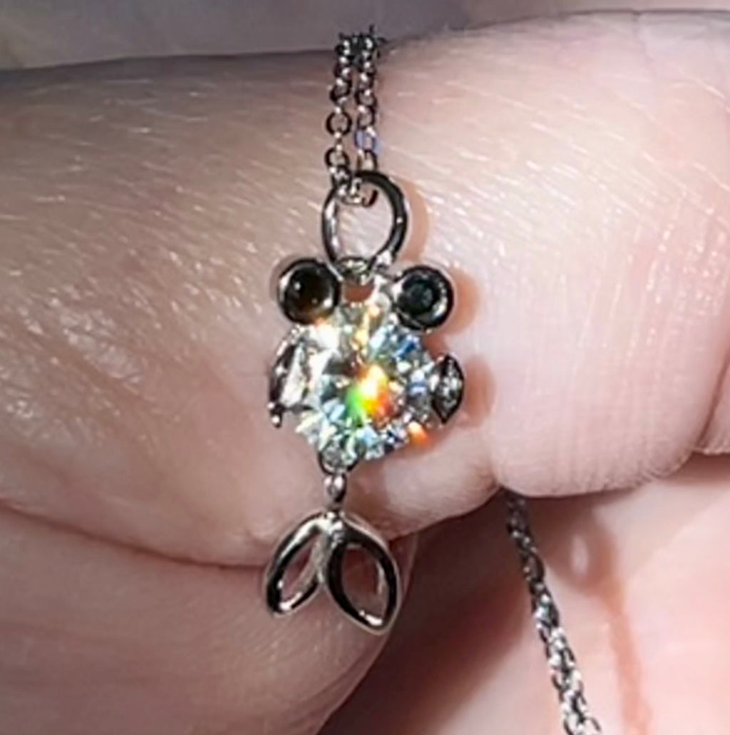 One fish, two fish, small fish, HUGE fish! A 1ct Moissanite or 10ct Moissanite necklace!