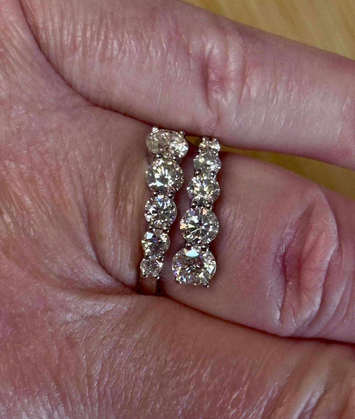 Moissanite ring. A deliciously decadent, sparkling 3.46cttw certified Moissanite bypass ring in heavy sterling or ARGENTIUM silver and 18k!