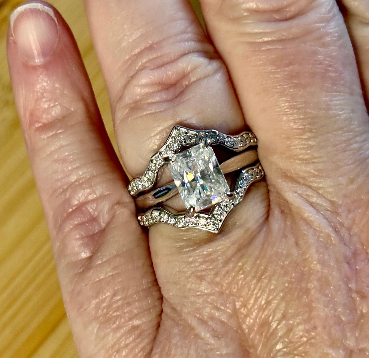 Durable *genuine* 935 Argentium & 18k everyday bands to pair with my rings or wear alone! Sturdy silver resistant to tarnishing and dings!