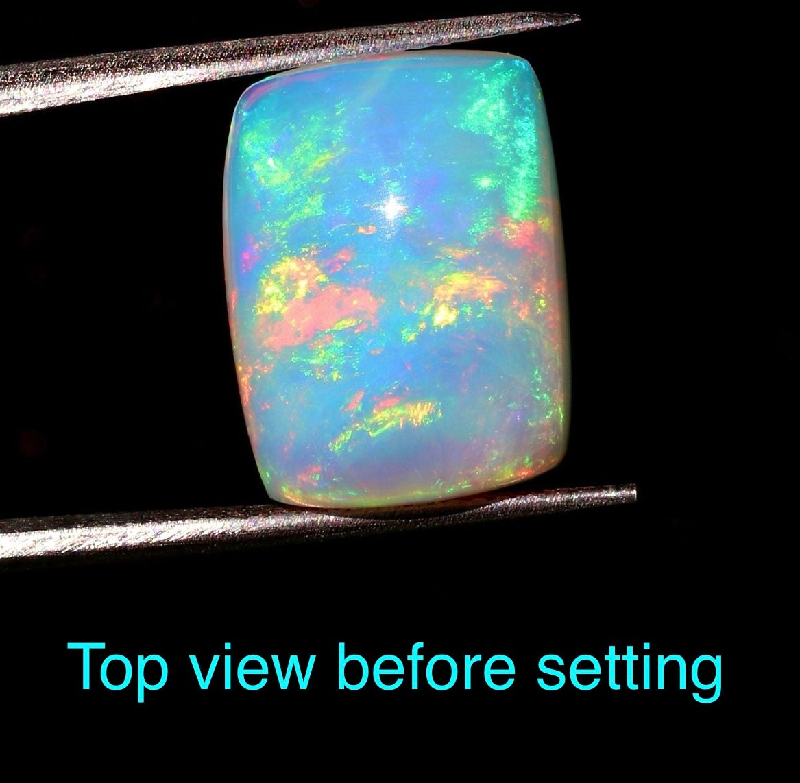 9.2ct white Ethiopian opal/Welo fire opal pendant. SPECTACULAR domed rectangular AAA opal cabochon in solid sterling silver! Stellar!