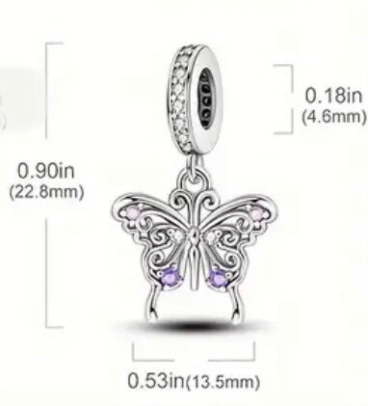 Butterfly charm, flower charm and fleur de lis charm! All solid sterling silver charms!