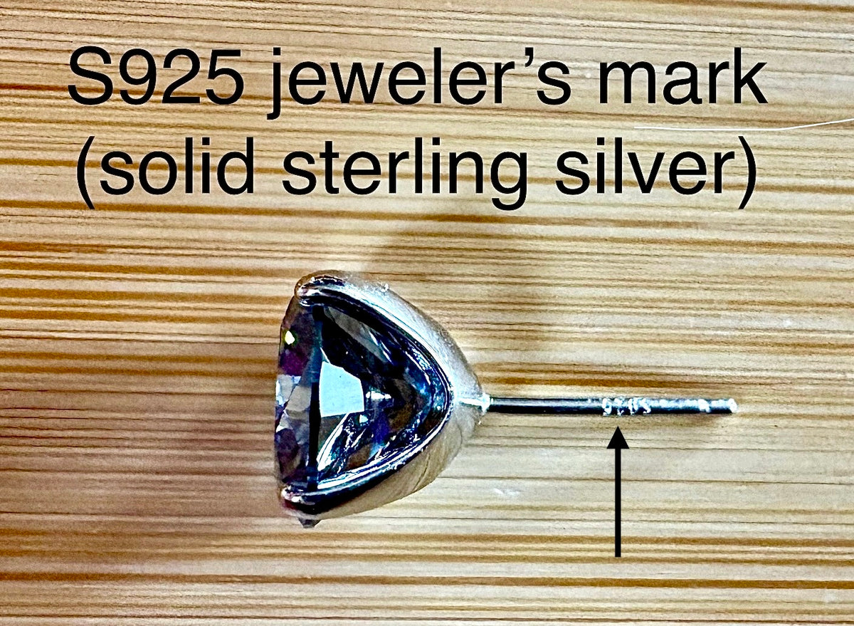 Moissanite studs. An incredible 2ctw or 6ctw pair of GRAY, DOUBLE certified round brilliant Moissanites in sterling silver and 18k!