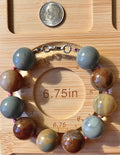 Alashan agate bracelet. Semiprecious 15mm Alashan agates, hand knotted with durable stainless steel components! Big, bold and beautiful!