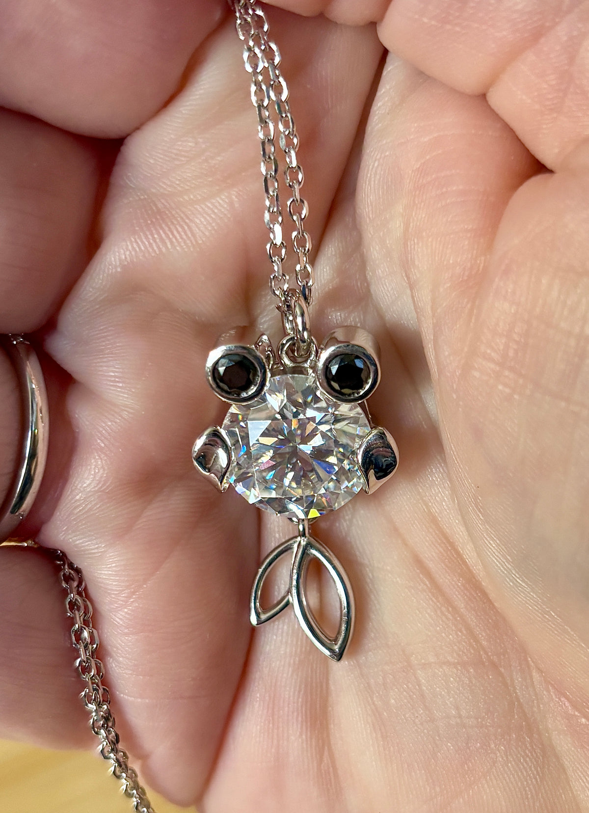 One fish, two fish, small fish, HUGE fish! A 1ct Moissanite or 10ct Moissanite necklace!