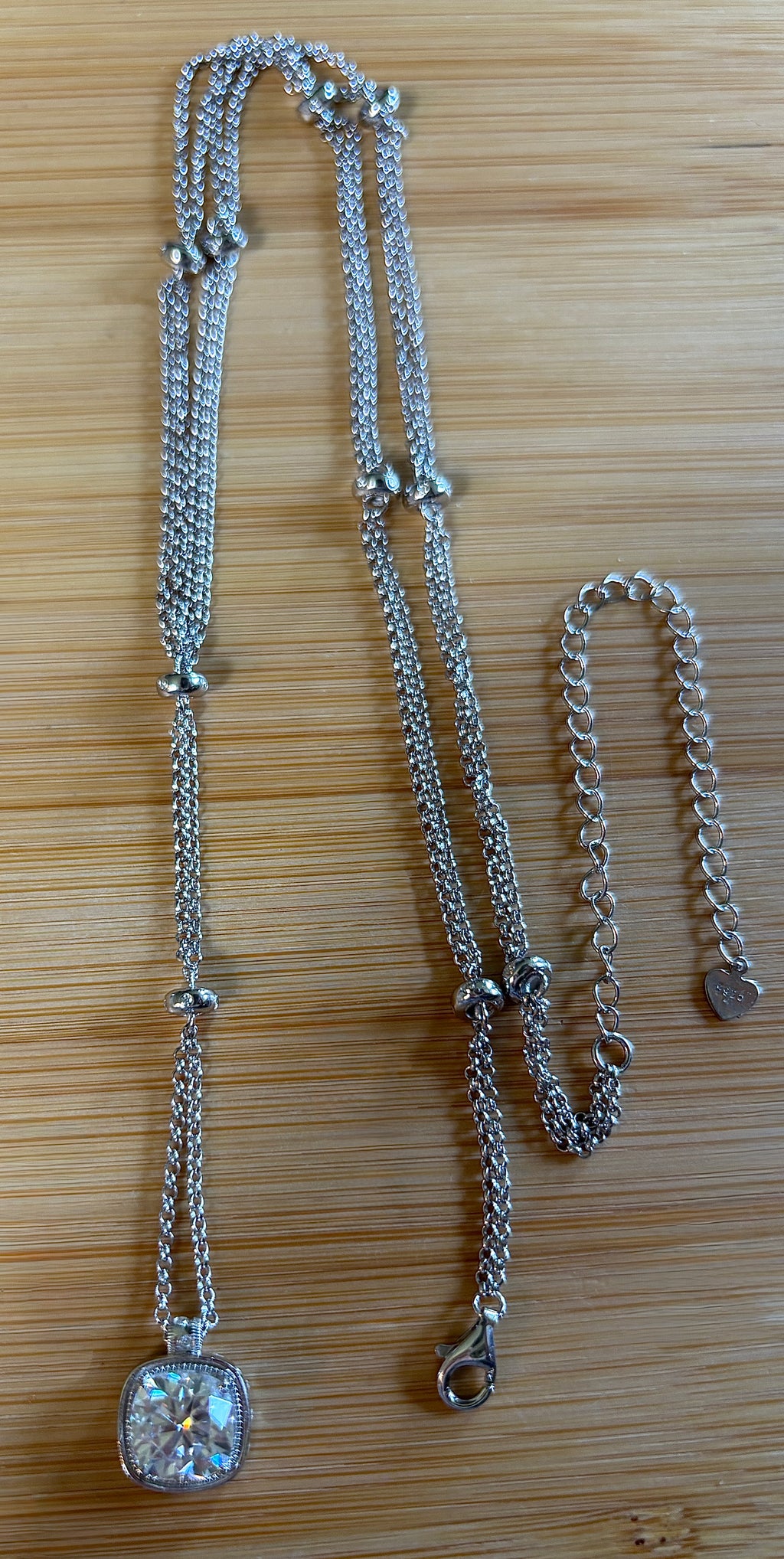 The 3ct certified cushion-cut “Twilight Twinkle” necklace, a limited edition neckpiece (50 only)! A Hand Knotted Jewelry exclusive!