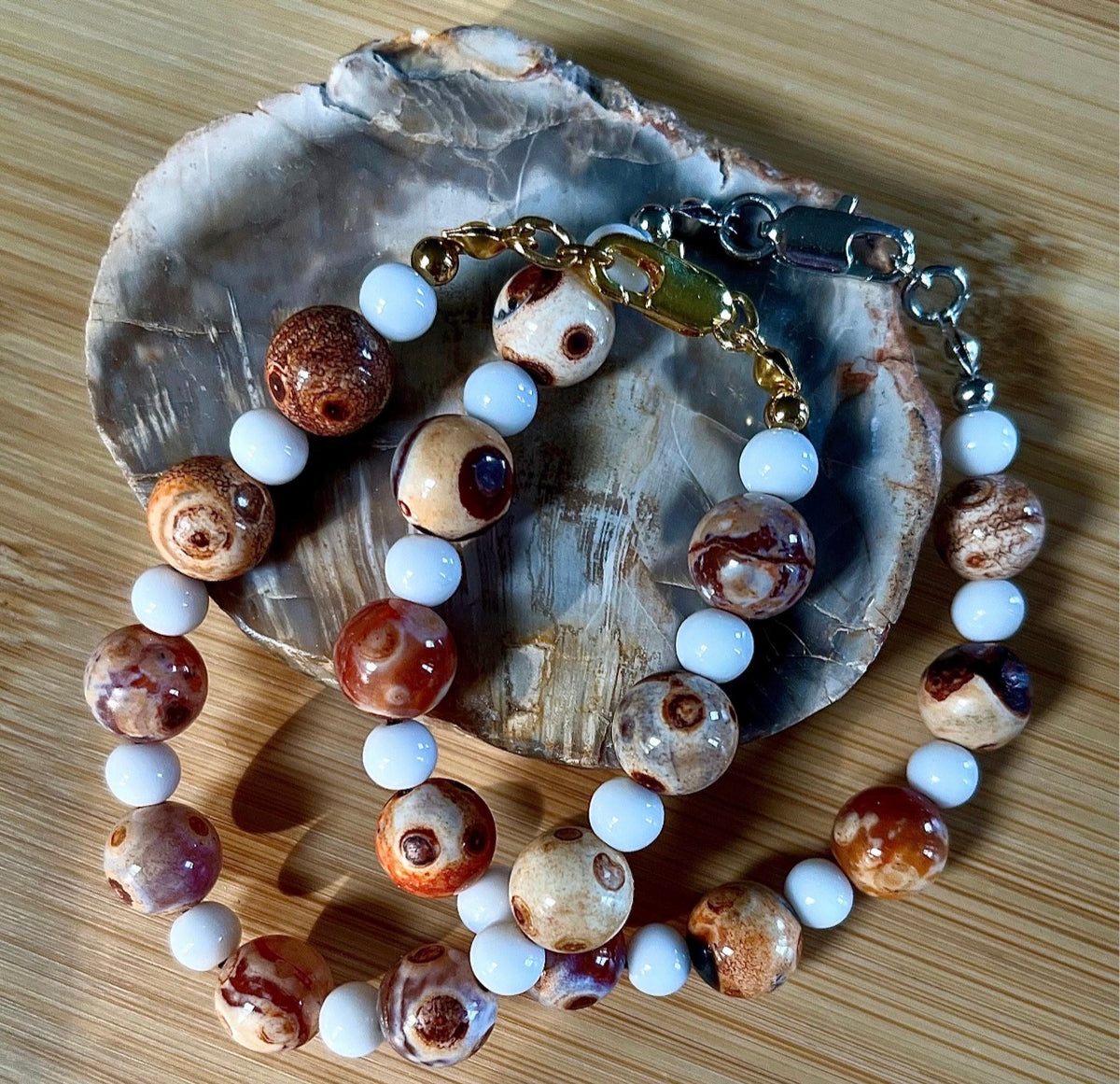 The “Marshmallows and Yams” bracelet joins the Holiday Collection lineup! It’s perfect for autumn and Thanksgiving and Christmas dinners!