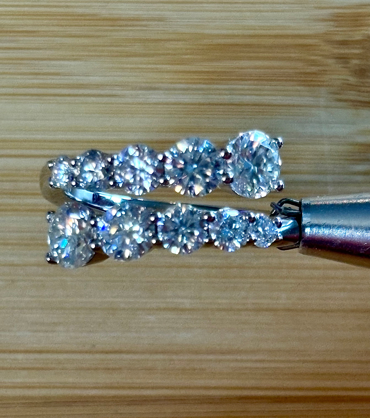 Moissanite ring. A deliciously decadent, sparkling 3.46cttw certified Moissanite bypass ring in heavy sterling or ARGENTIUM silver and 18k!