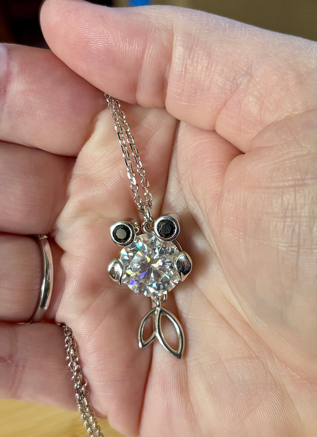 One fish, two fish, small fish, HUGE fish! A 1ct Moissanite or 10ct Moissanite necklace!
