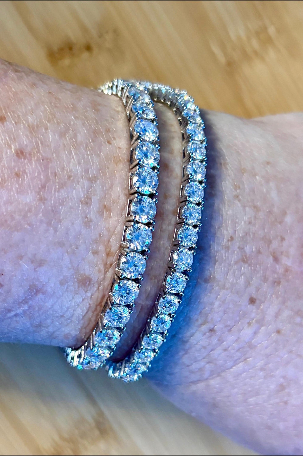 Moissanite and Argentium tennis bracelets!