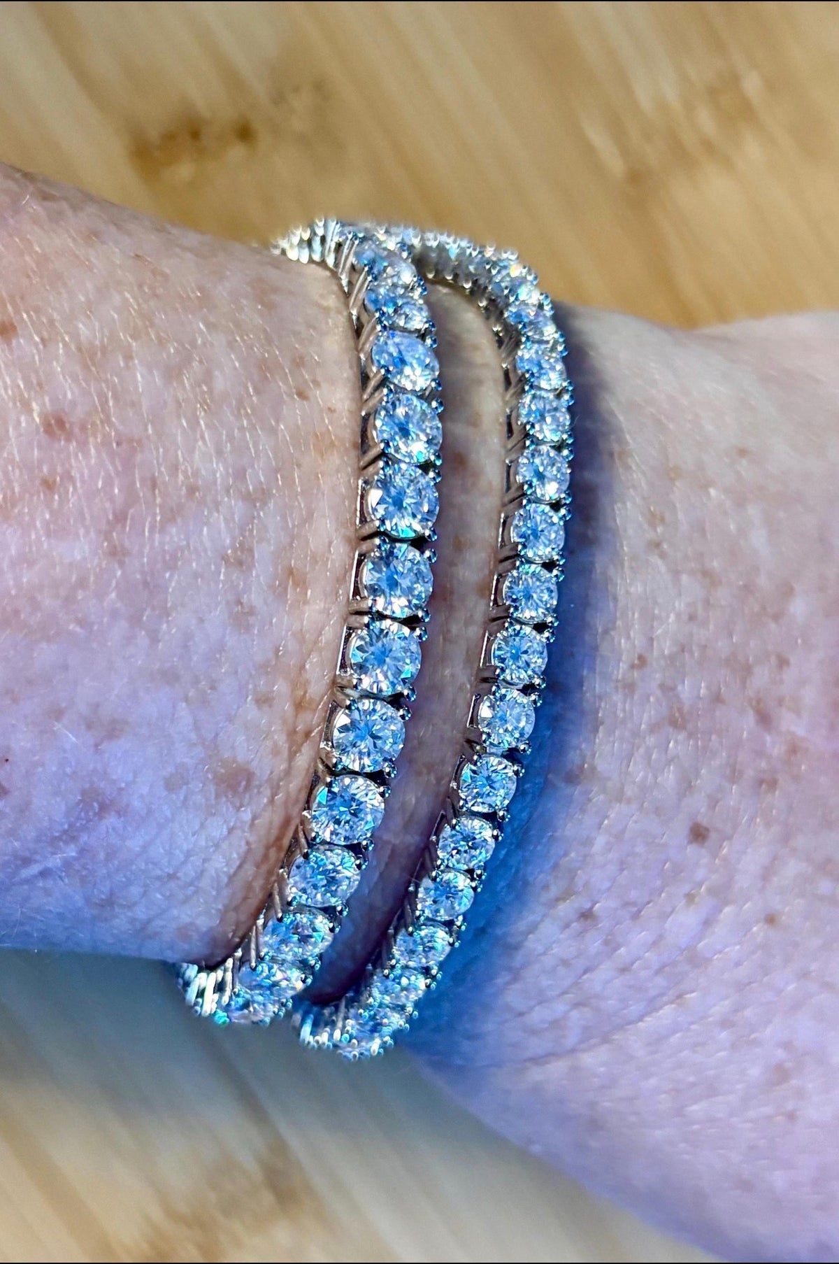 Moissanite and Argentium tennis bracelets!