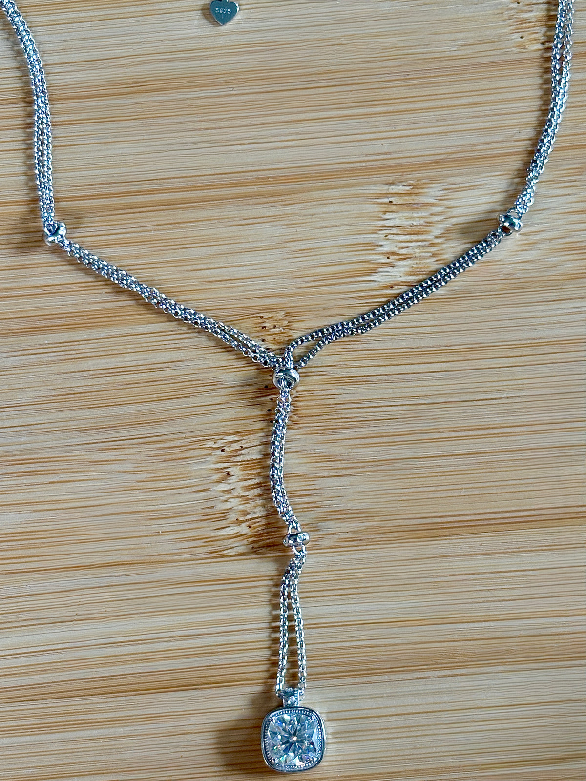The 3ct certified cushion-cut “Twilight Twinkle” necklace, a limited edition neckpiece (50 only)! A Hand Knotted Jewelry exclusive!
