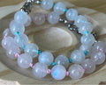 Rainbow moonstone bracelet, hand knotted with high-quality 8-9mm beads!