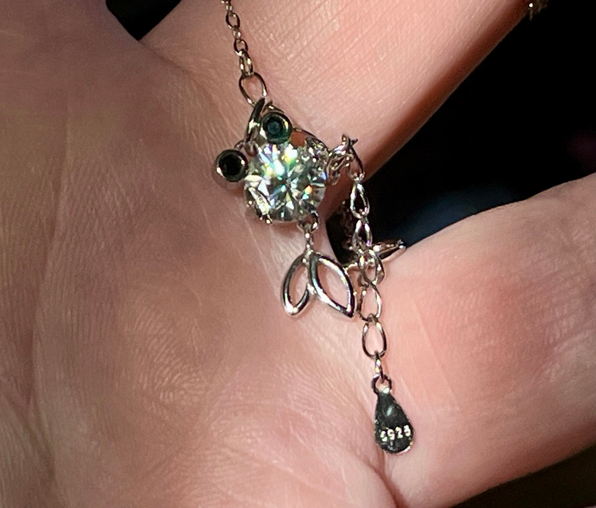 One fish, two fish, small fish, HUGE fish! A 1ct Moissanite or 10ct Moissanite necklace!