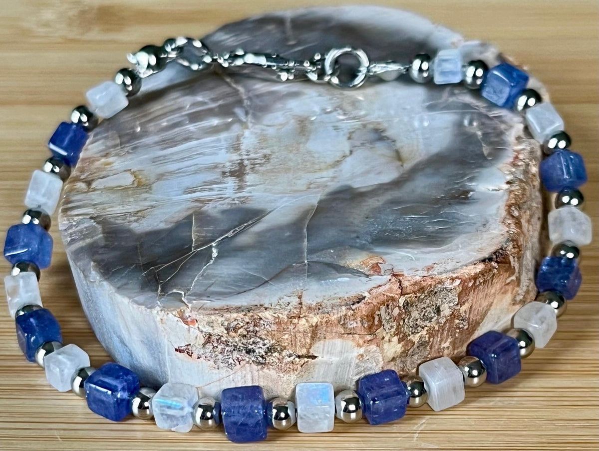 Tanzanite and moonstone bracelet, tourmaline and tanzanite bracelet or tourmaline bracelet!