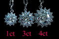 CERTIFIED 1ct or 3ct Moissanite pendant necklace, solid sterling silver and 18k white rhodium!