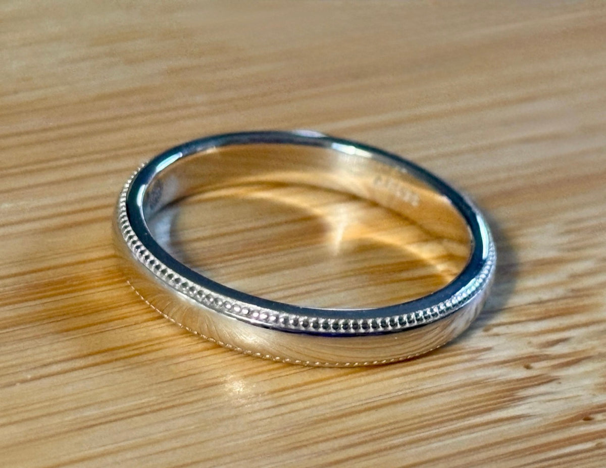 Durable *genuine* 935 Argentium & 18k everyday bands to pair with my rings or wear alone! Sturdy silver resistant to tarnishing and dings!