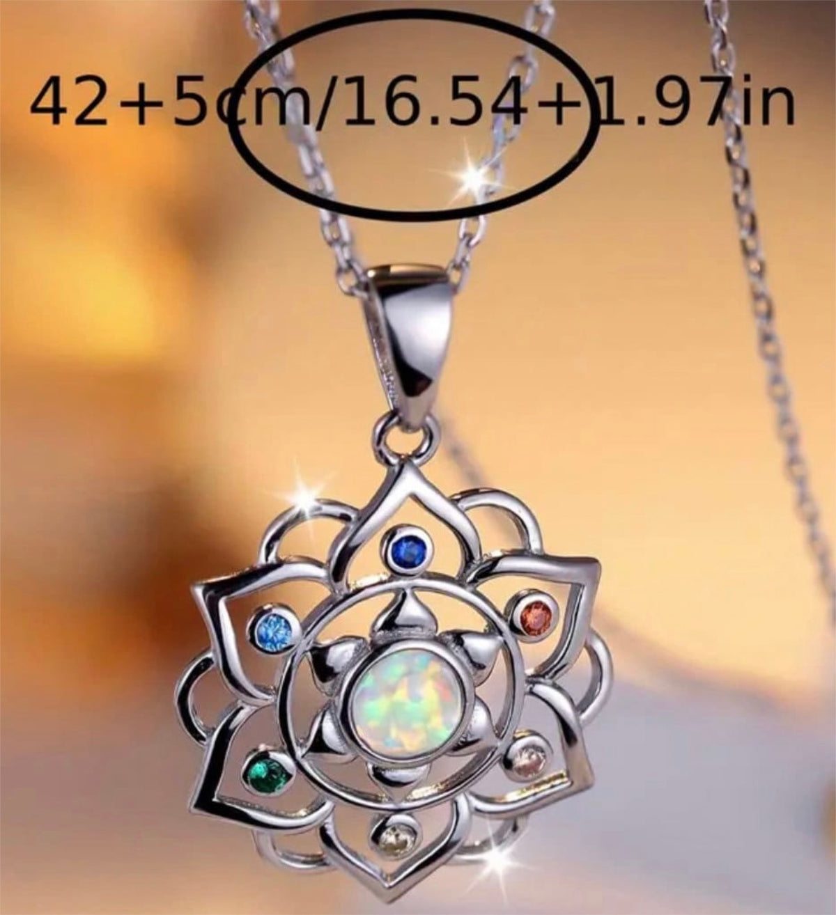 Opalescent lotus flower necklace, dream catcher earrings and dream catcher charm! All solid sterling silver and accented with pretty gems!