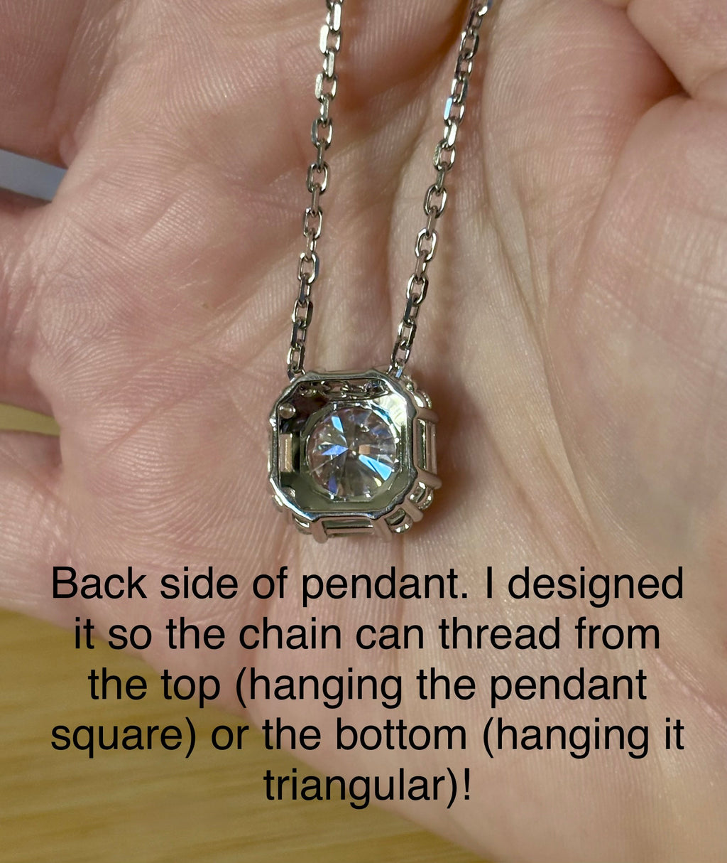 5.8ctw “Opulent Octagon” fully Moissanite pendant necklace in sterling silver and 18k!
